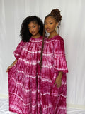 Women’s Elegant Tie-Dye Boubou Dress – Lightweight & Comfortable Maxi Kaftan