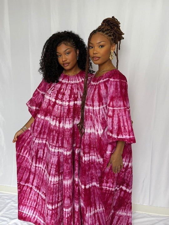 Women’s Elegant Tie-Dye Boubou Dress – Lightweight & Comfortable Maxi Kaftan