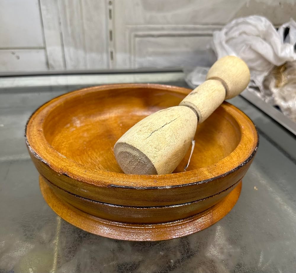 Premium Wooden Mortar & Pestle – Perfect for Grinding Herbs, Spices & Garlic
