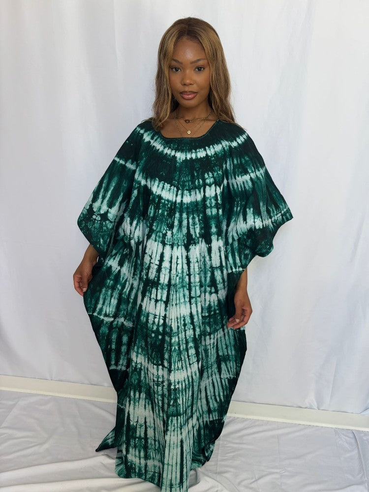 Women’s Elegant Tie-Dye Boubou Dress – Lightweight & Comfortable Maxi Kaftan