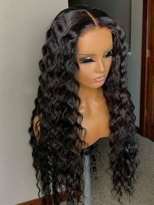 Perruque brésilienne, 180%, lace frontal, humain Hair
